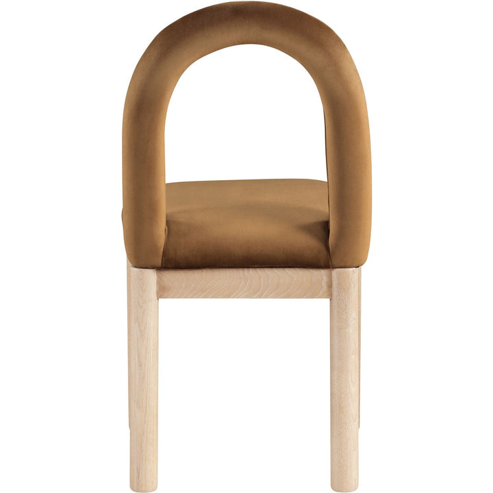 Conrad Velvet Upholstered Dining Chair — Saddle / Natural
