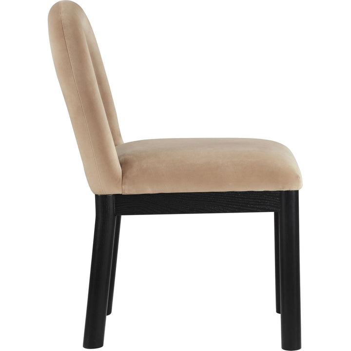 Conrad Velvet Upholstered Dining Chair — Beige / Black