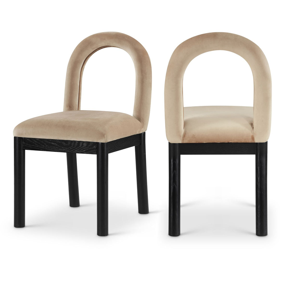 Conrad Beige Velvet Upholstered Dining Chair