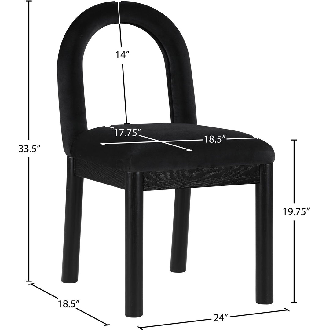 Conrad Velvet Upholstered Dining Chair — Black / Black