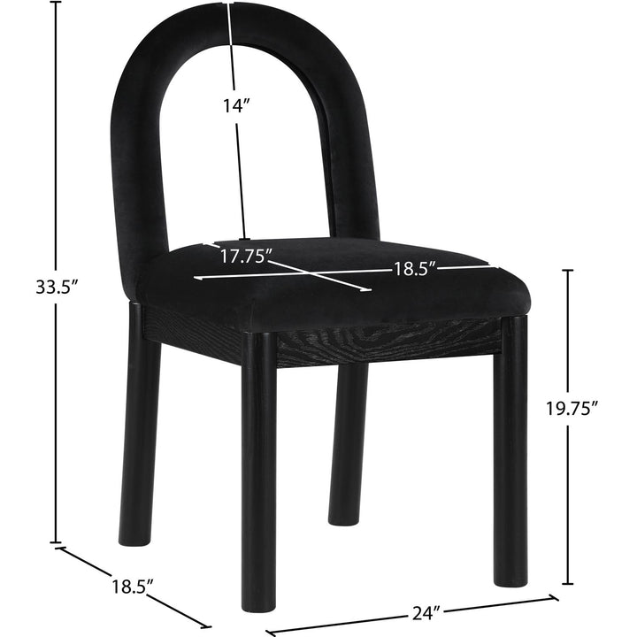 Conrad Velvet Upholstered Dining Chair — Black / Black
