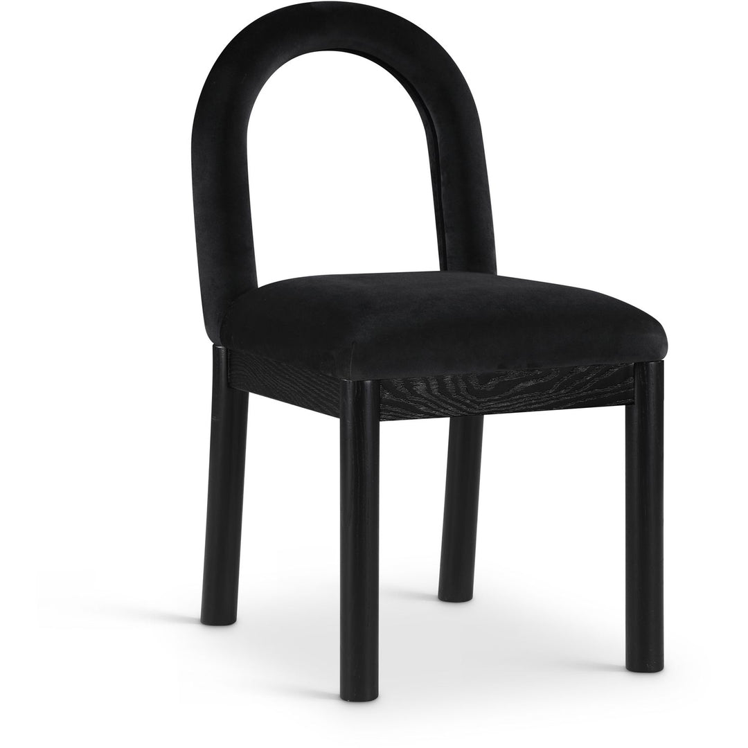 Conrad Velvet Upholstered Dining Chair — Black / Black