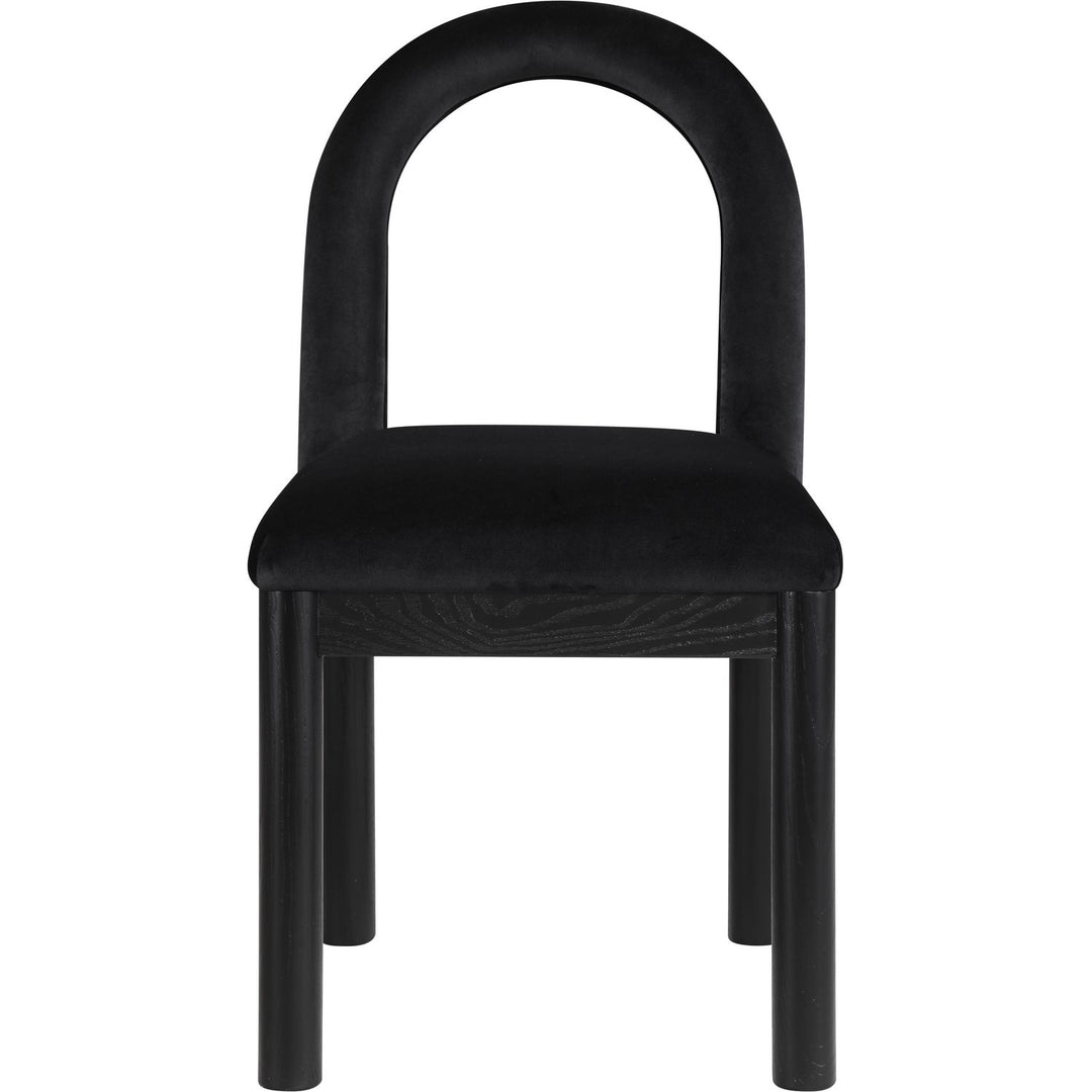 Conrad Velvet Upholstered Dining Chair — Black / Black