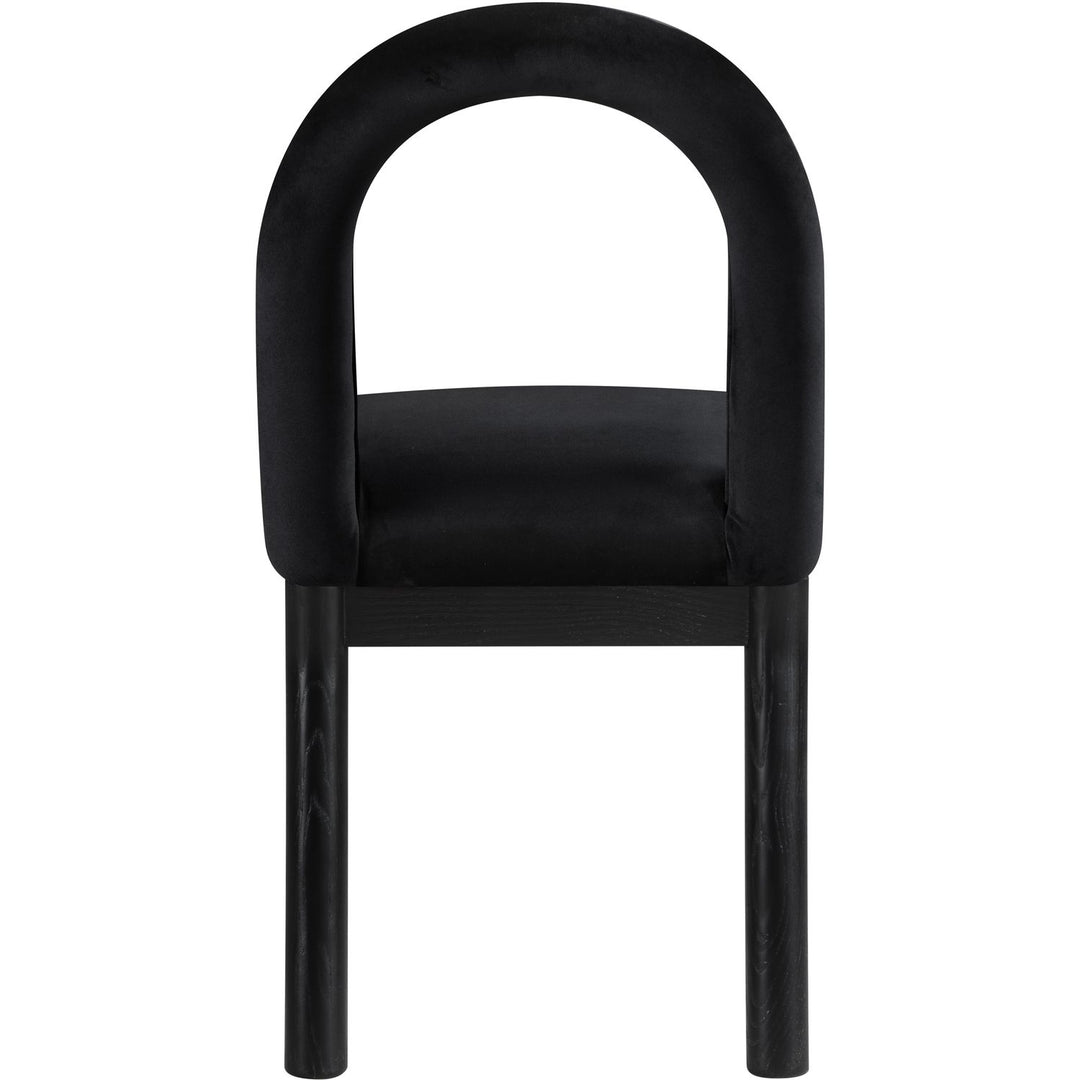 Conrad Velvet Upholstered Dining Chair — Black / Black
