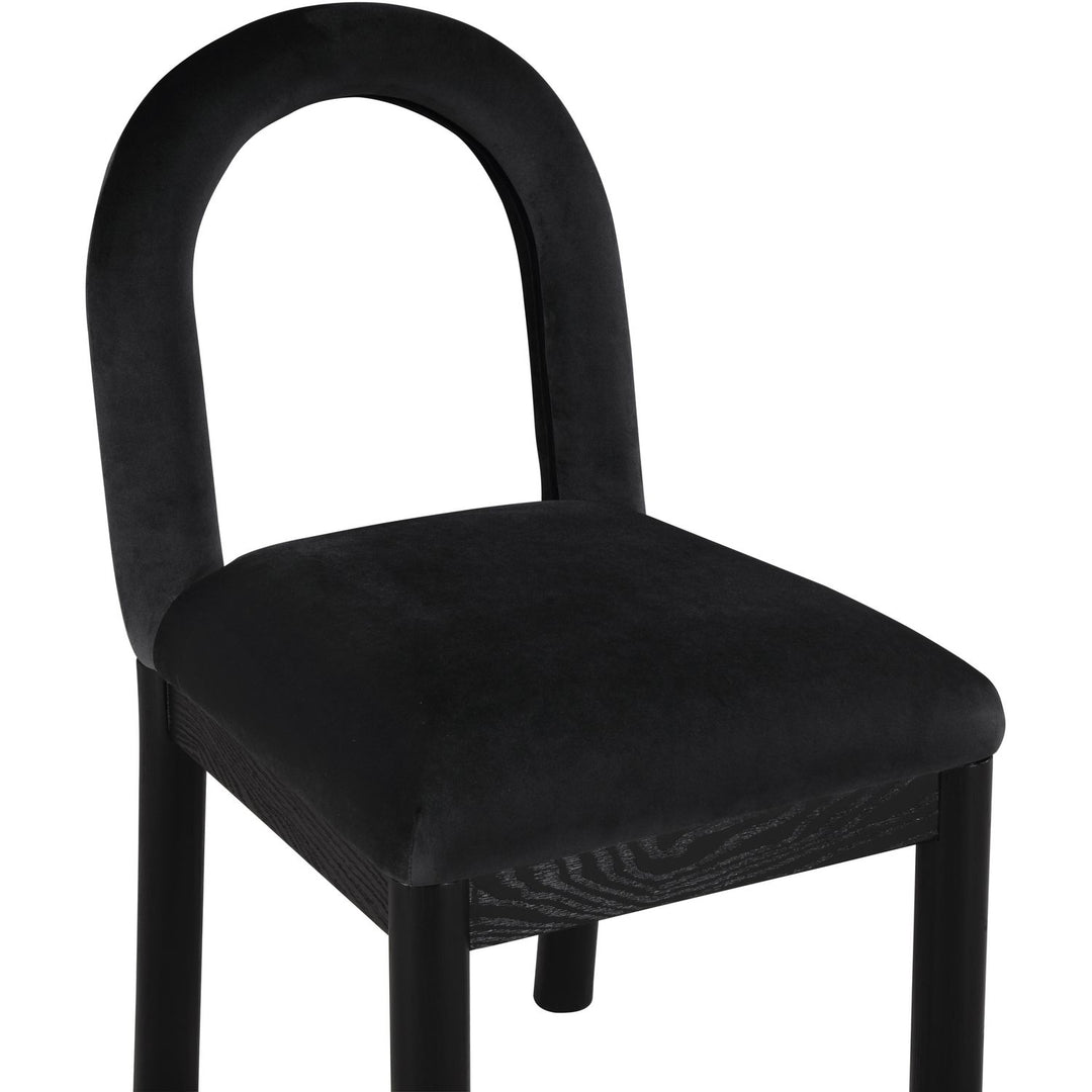 Conrad Velvet Upholstered Dining Chair — Black / Black
