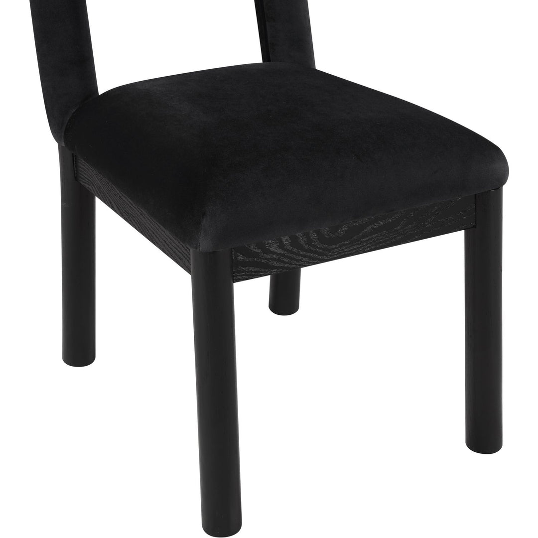 Conrad Velvet Upholstered Dining Chair — Black / Black