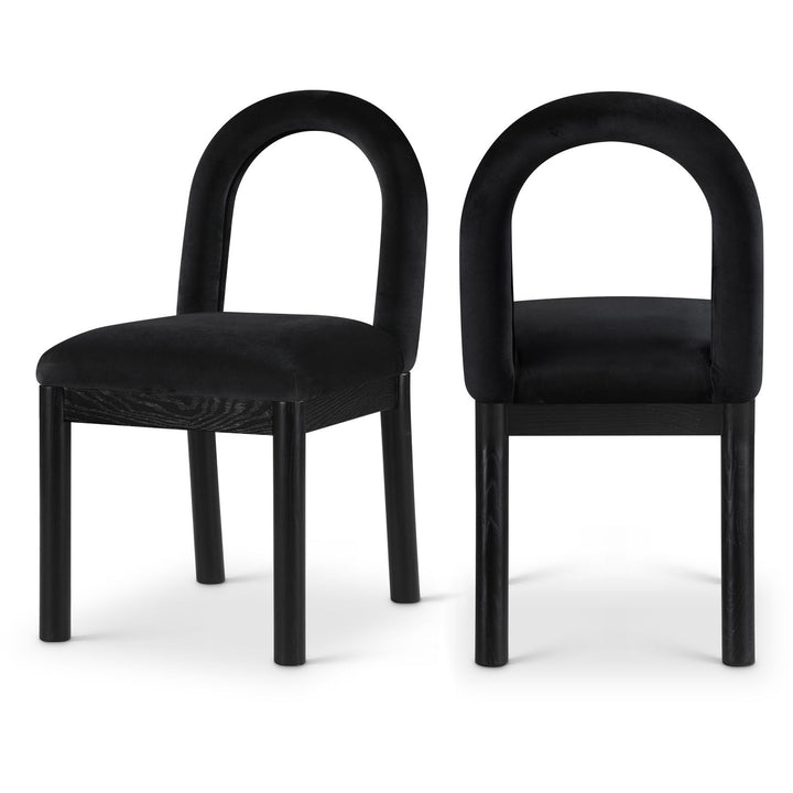 Conrad Black Velvet Upholstered Dining Chair