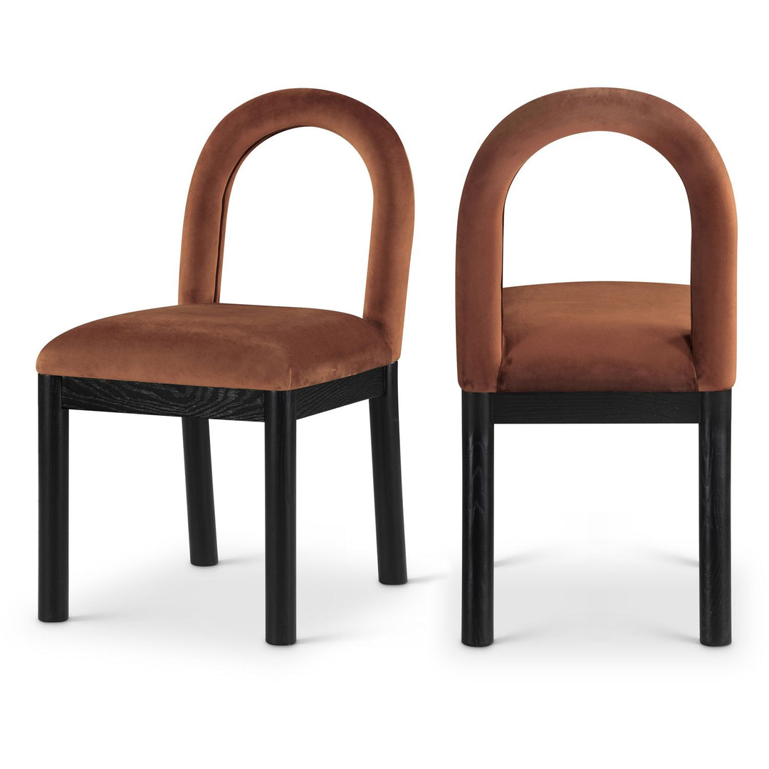 Conrad Cognac Velvet Upholstered Dining Chair