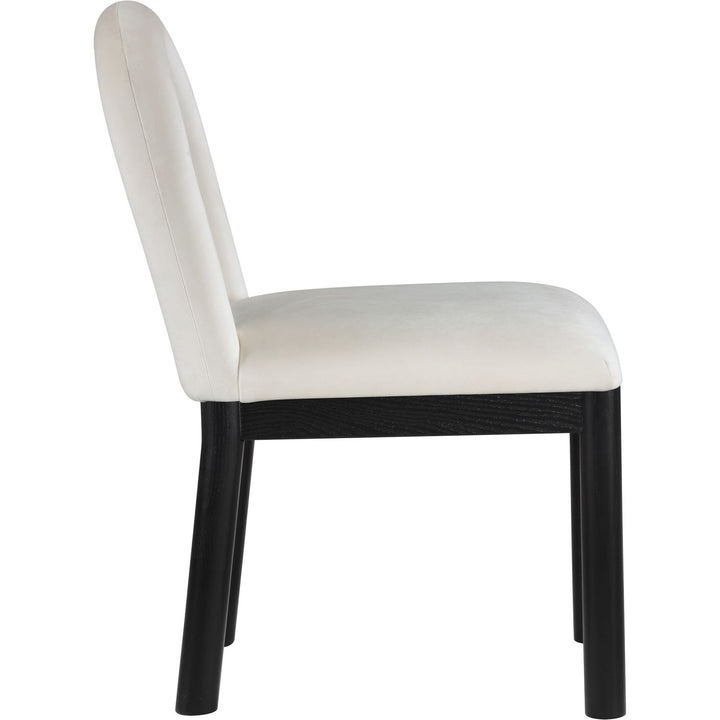 Conrad Velvet Upholstered Dining Chair — Cream / Black