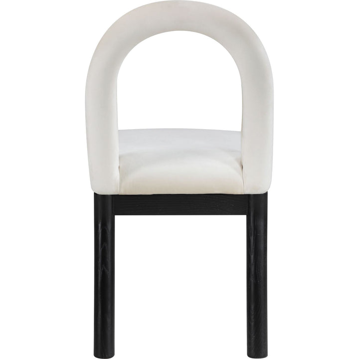 Conrad Velvet Upholstered Dining Chair — Cream / Black