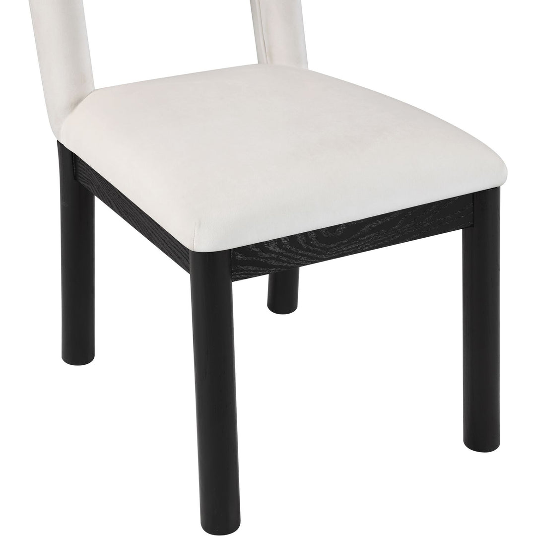 Conrad Velvet Upholstered Dining Chair — Cream / Black
