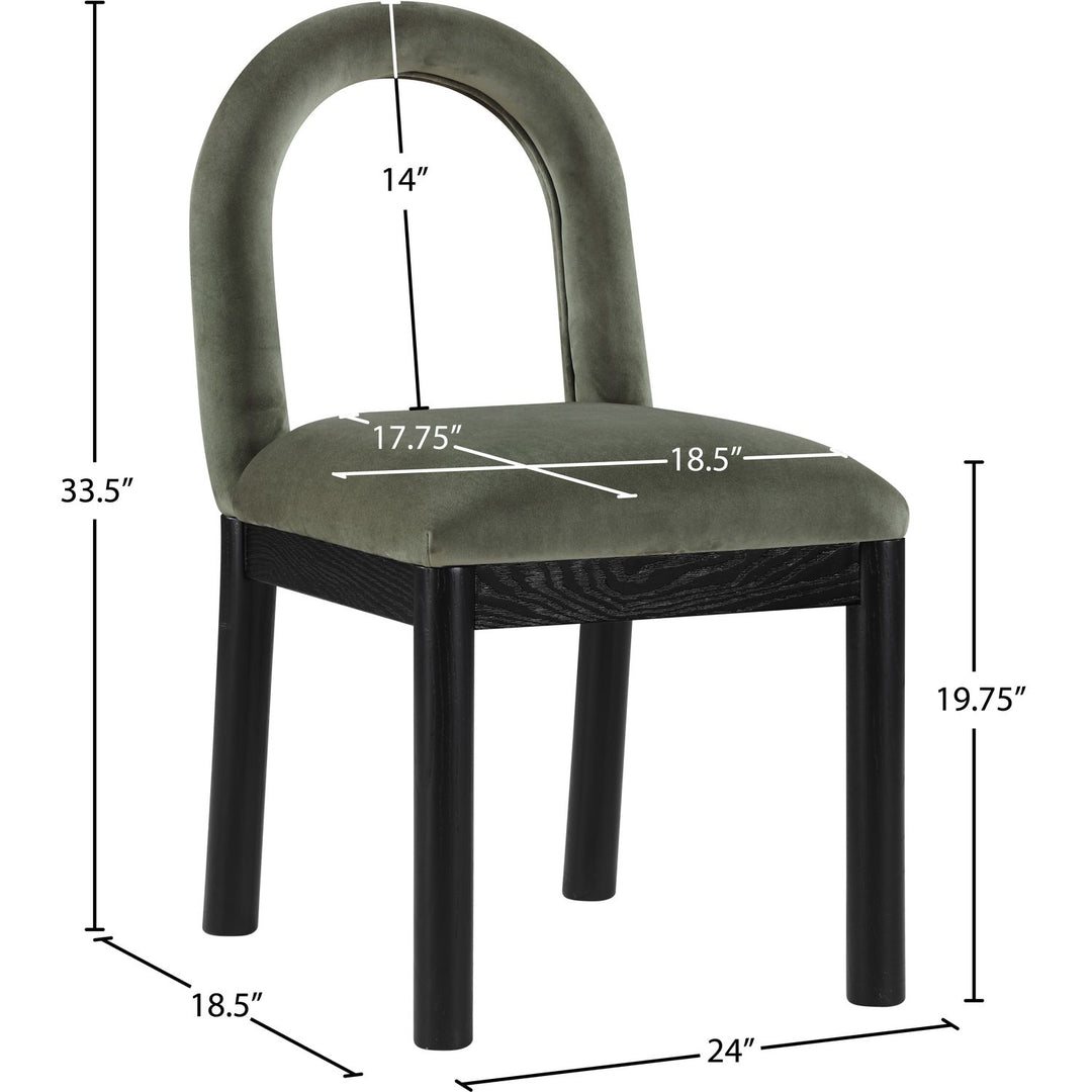 Conrad Velvet Upholstered Dining Chair — Green / Black