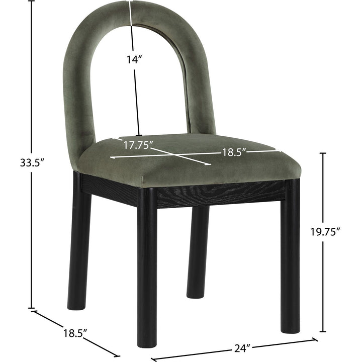 Conrad Velvet Upholstered Dining Chair — Green / Black