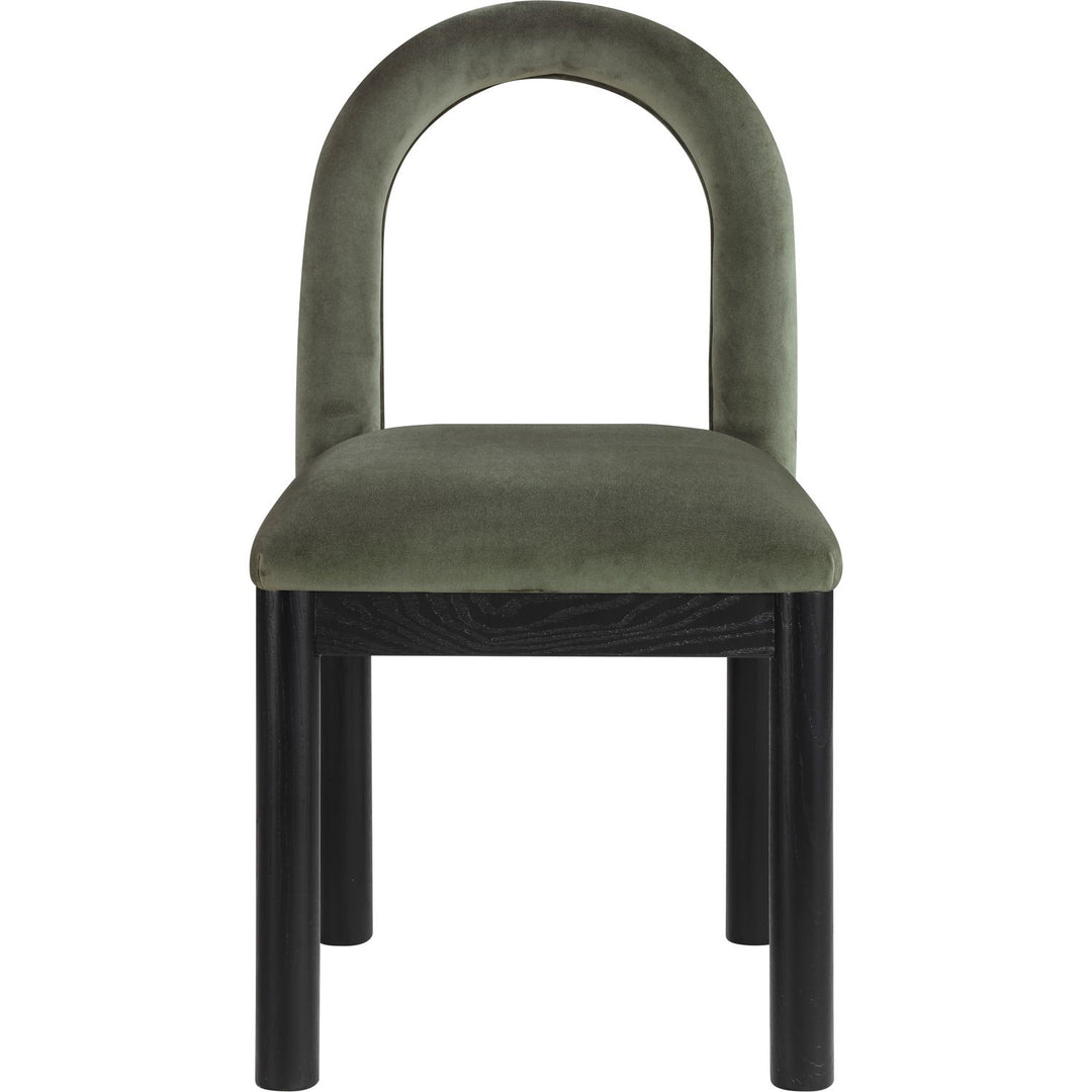 Conrad Velvet Upholstered Dining Chair — Green / Black