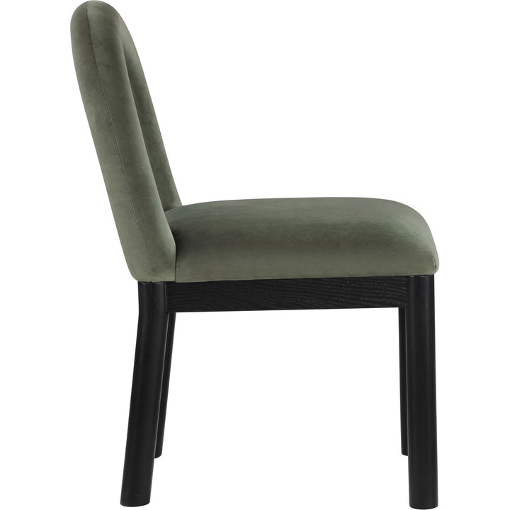 Conrad Velvet Upholstered Dining Chair — Green / Black