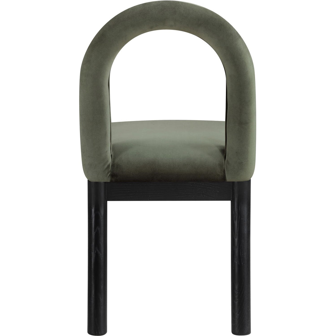 Conrad Velvet Upholstered Dining Chair — Green / Black