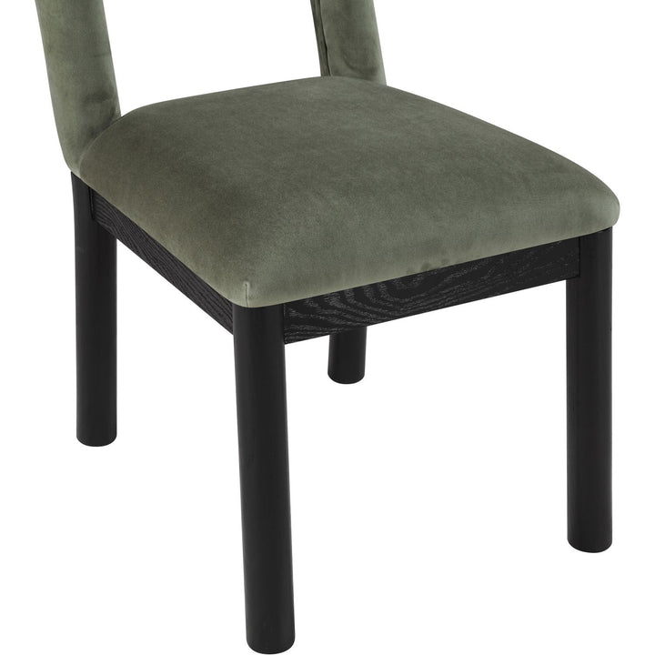 Conrad Velvet Upholstered Dining Chair — Green / Black