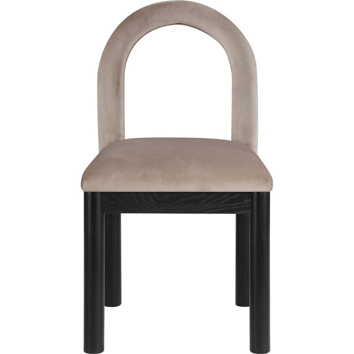 Conrad Velvet Upholstered Dining Chair — Taupe / Black