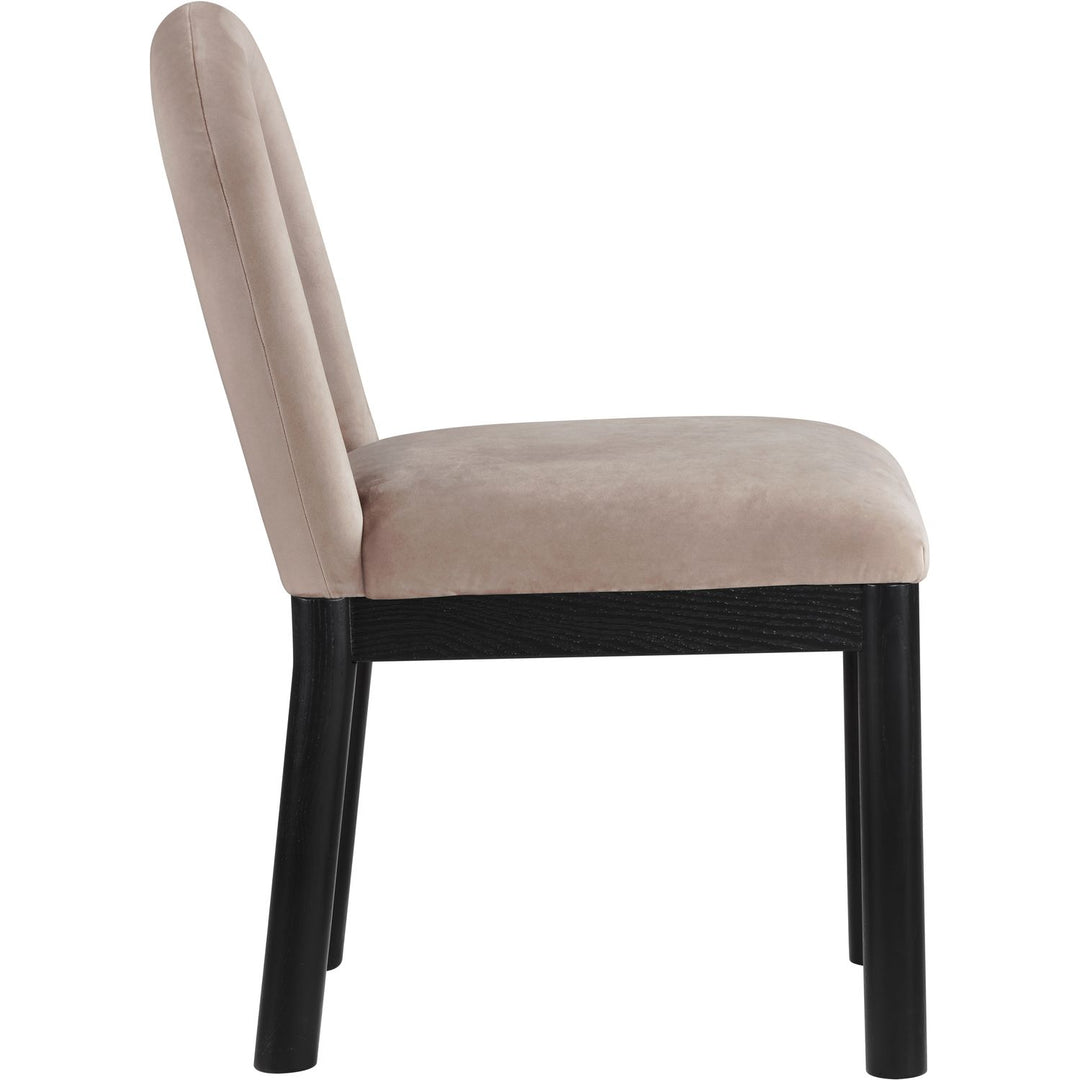 Conrad Velvet Upholstered Dining Chair — Taupe / Black