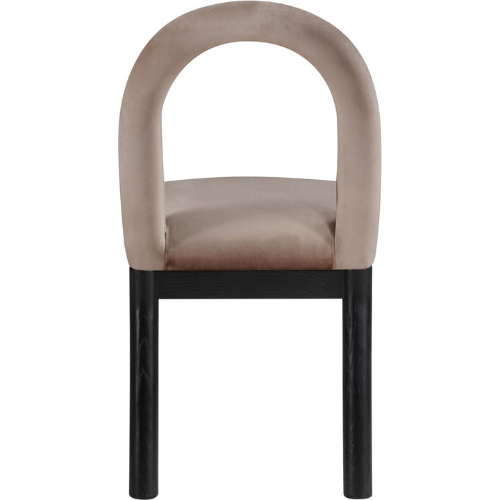 Conrad Velvet Upholstered Dining Chair — Taupe / Black