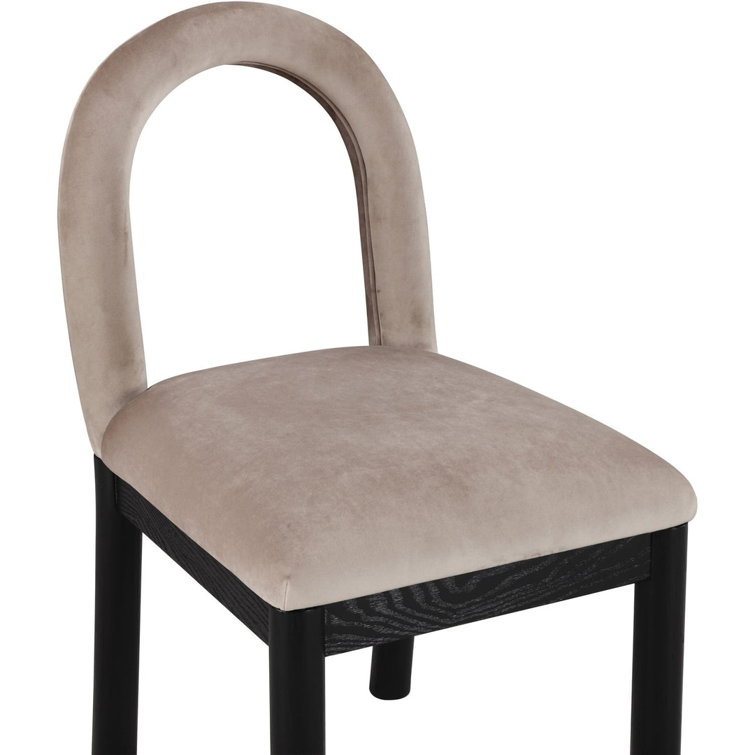 Conrad Velvet Upholstered Dining Chair — Taupe / Black