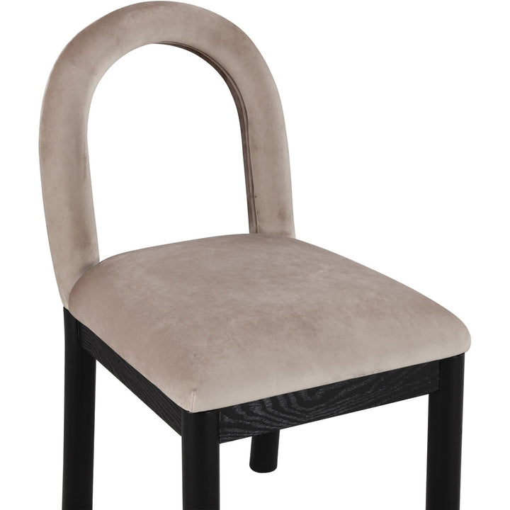 Conrad Velvet Upholstered Dining Chair — Taupe / Black