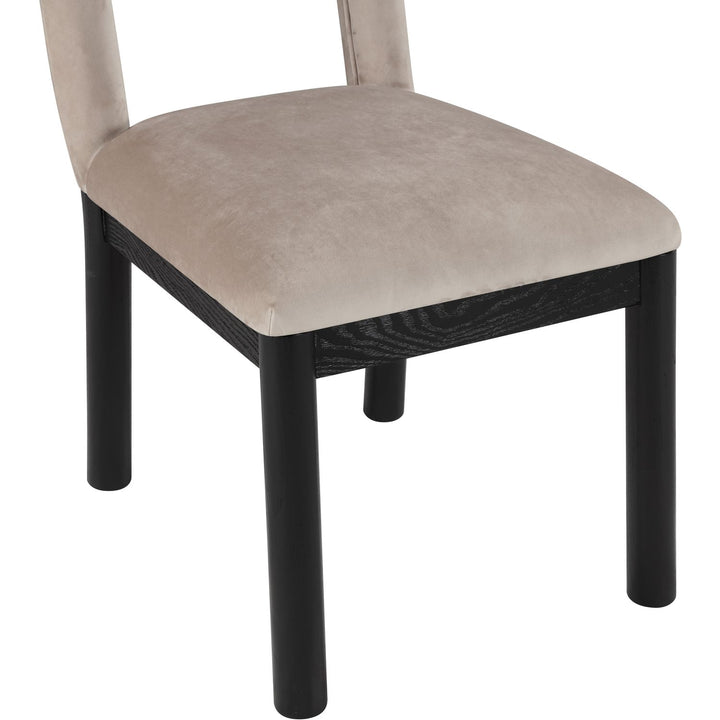 Conrad Velvet Upholstered Dining Chair — Taupe / Black