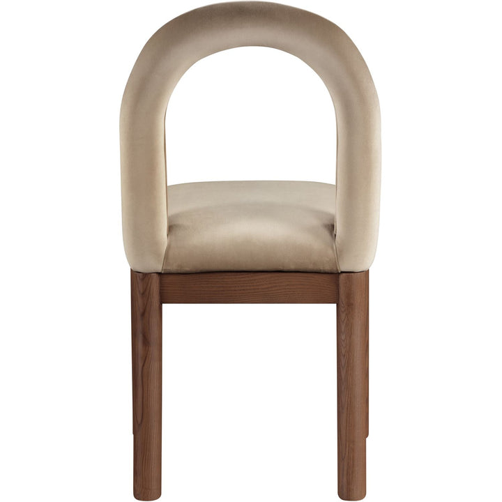 Conrad Velvet Upholstered Dining Chair — Beige / Brown