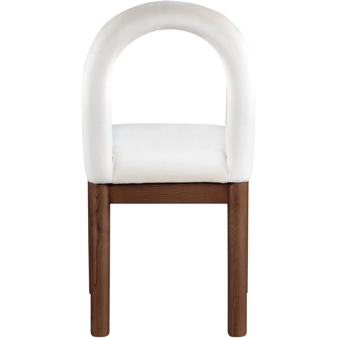Conrad Velvet Upholstered Dining Chair — Cream / Brown