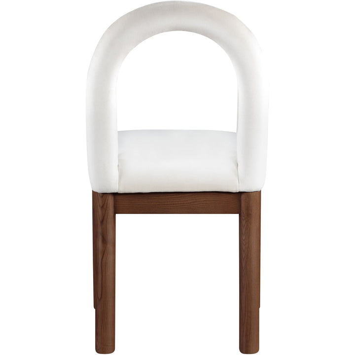 Conrad Velvet Upholstered Dining Chair — Cream / Brown