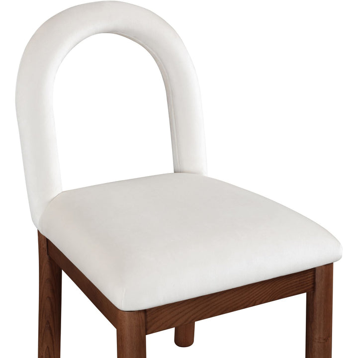 Conrad Velvet Upholstered Dining Chair — Cream / Brown