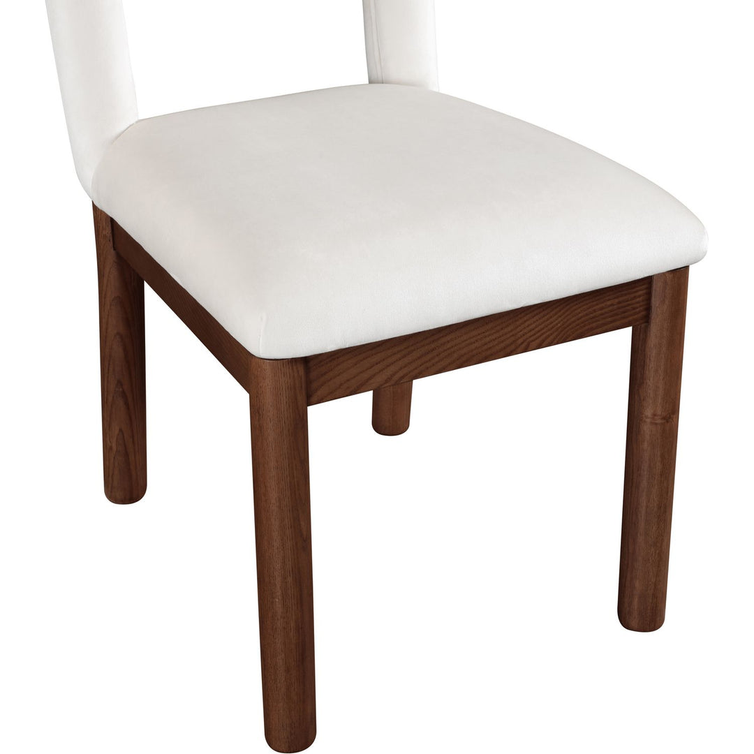Conrad Velvet Upholstered Dining Chair — Cream / Brown