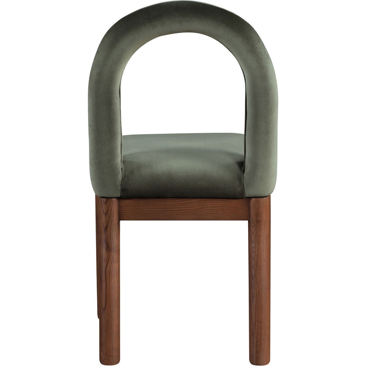 Conrad Velvet Upholstered Dining Chair — Green / Brown