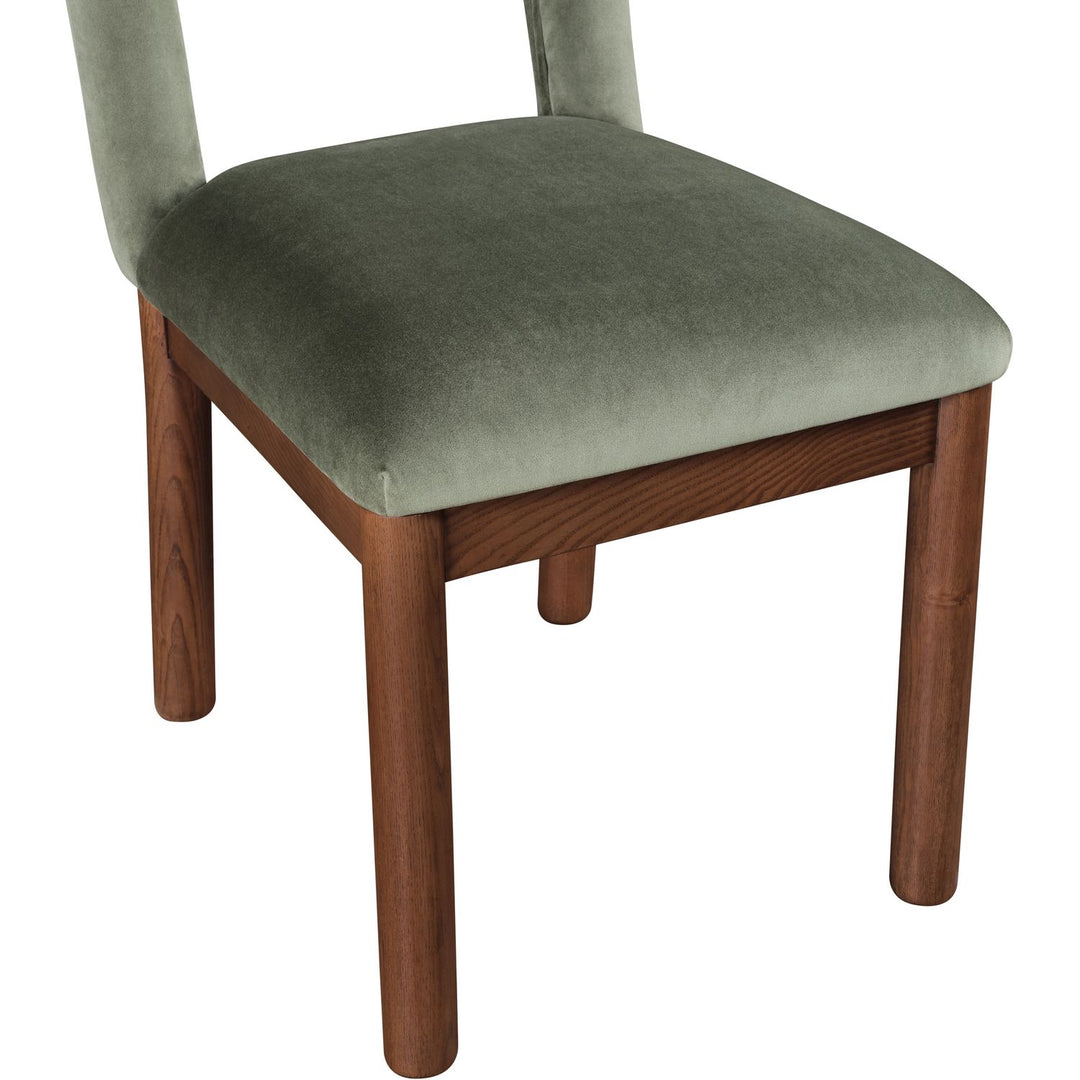 Conrad Velvet Upholstered Dining Chair — Green / Brown