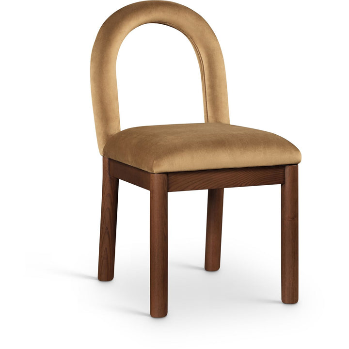 Conrad Velvet Upholstered Dining Chair — Saddle / Brown