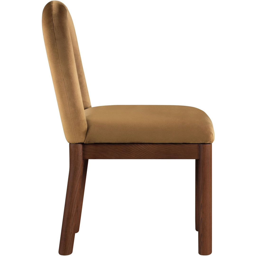 Conrad Velvet Upholstered Dining Chair — Saddle / Brown