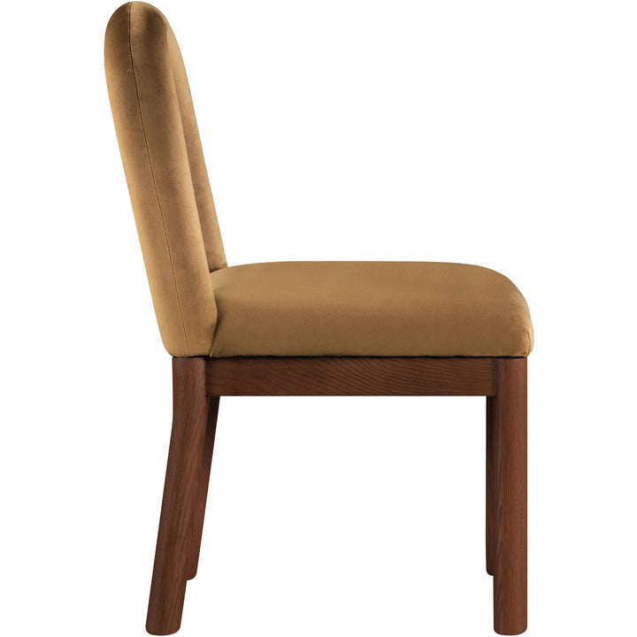 Conrad Velvet Upholstered Dining Chair — Saddle / Brown