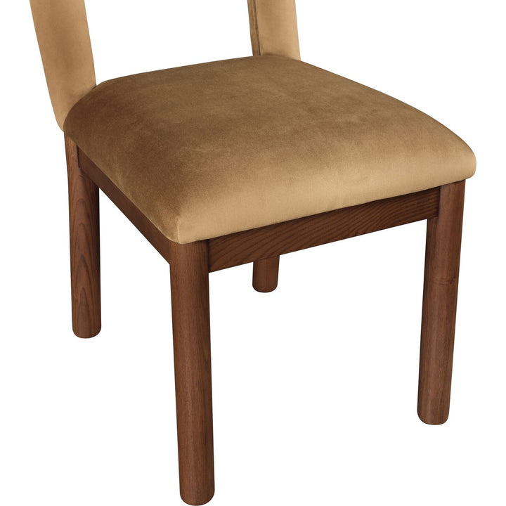 Conrad Velvet Upholstered Dining Chair — Saddle / Brown