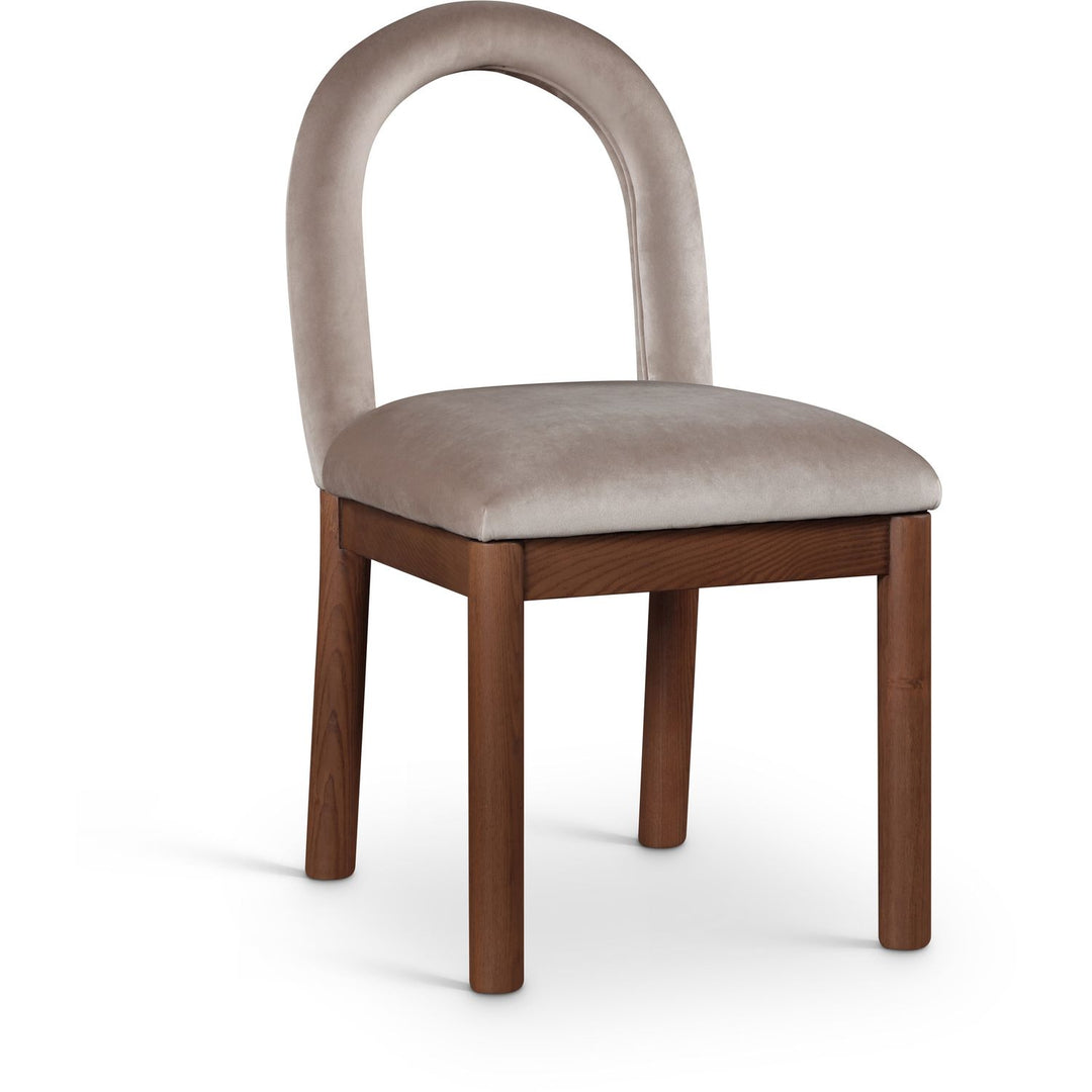 Conrad Velvet Upholstered Dining Chair — Taupe / Brown