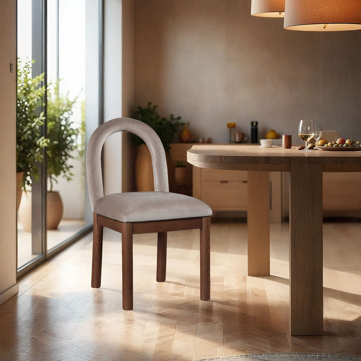 Conrad Velvet Upholstered Dining Chair — Taupe / Brown