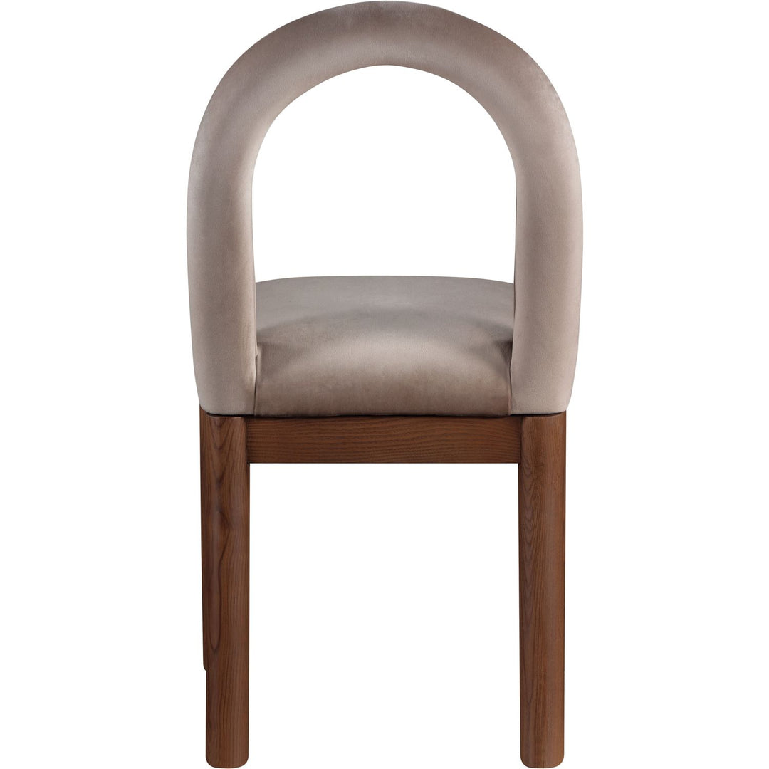 Conrad Velvet Upholstered Dining Chair — Taupe / Brown