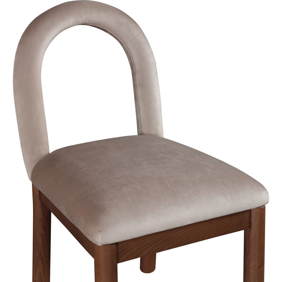 Conrad Velvet Upholstered Dining Chair — Taupe / Brown