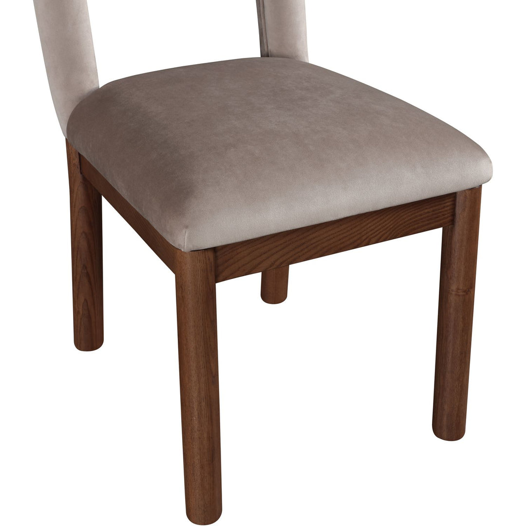 Conrad Velvet Upholstered Dining Chair — Taupe / Brown