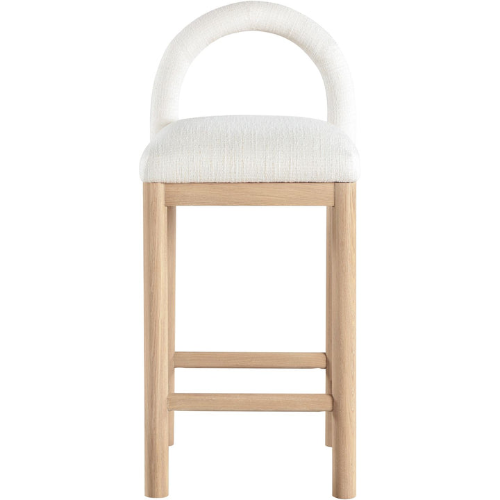 Conrad Linen Textured Fabric Upholstered Counter Stool — Cream / Natural