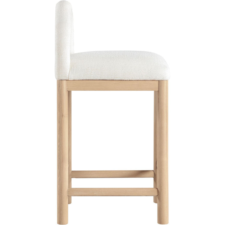 Conrad Linen Textured Fabric Upholstered Counter Stool — Cream / Natural