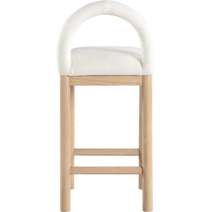 Conrad Linen Textured Fabric Upholstered Counter Stool — Cream / Natural