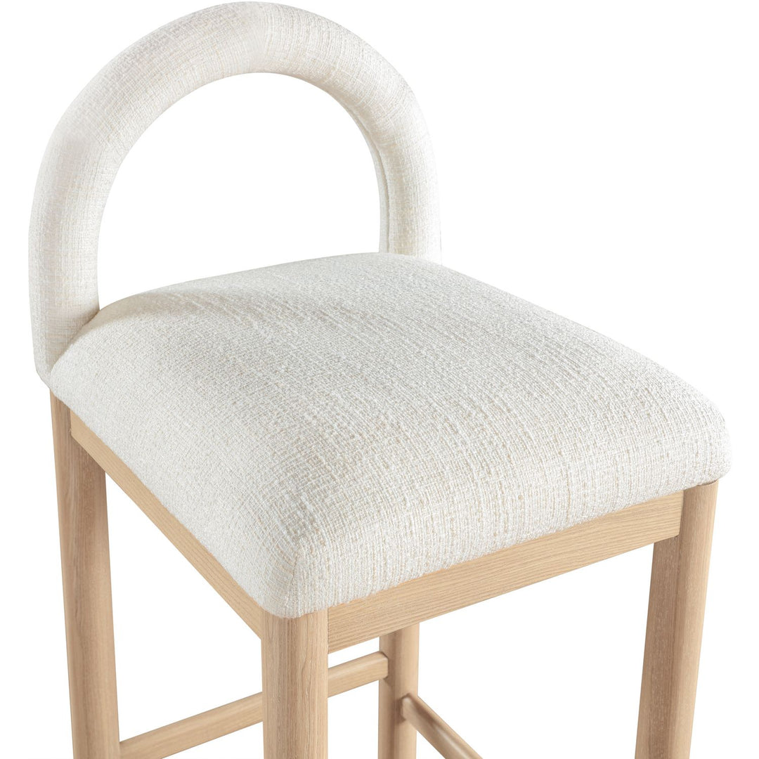 Conrad Linen Textured Fabric Upholstered Counter Stool — Cream / Natural