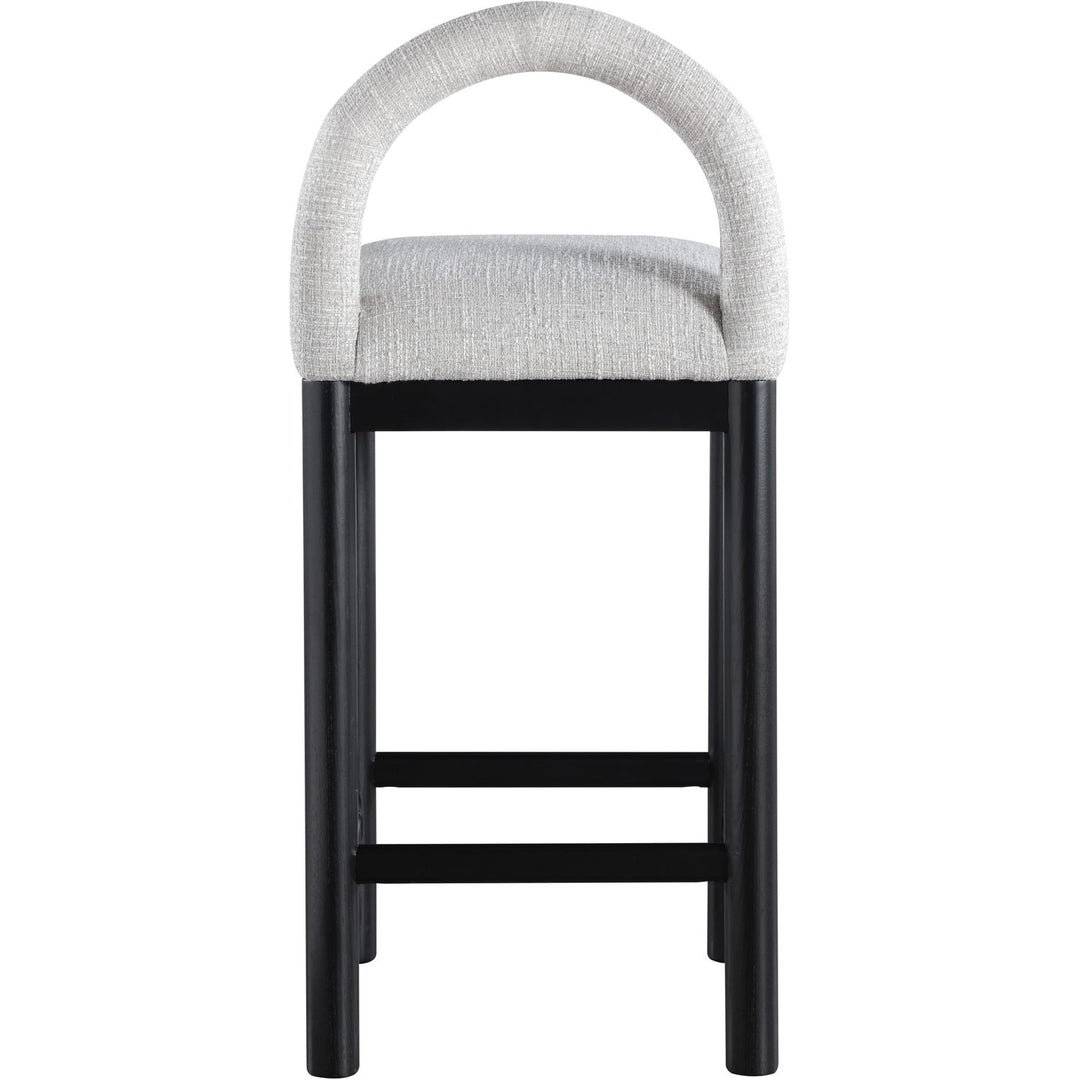 Conrad Linen Textured Fabric Upholstered Counter Stool — Grey / Black