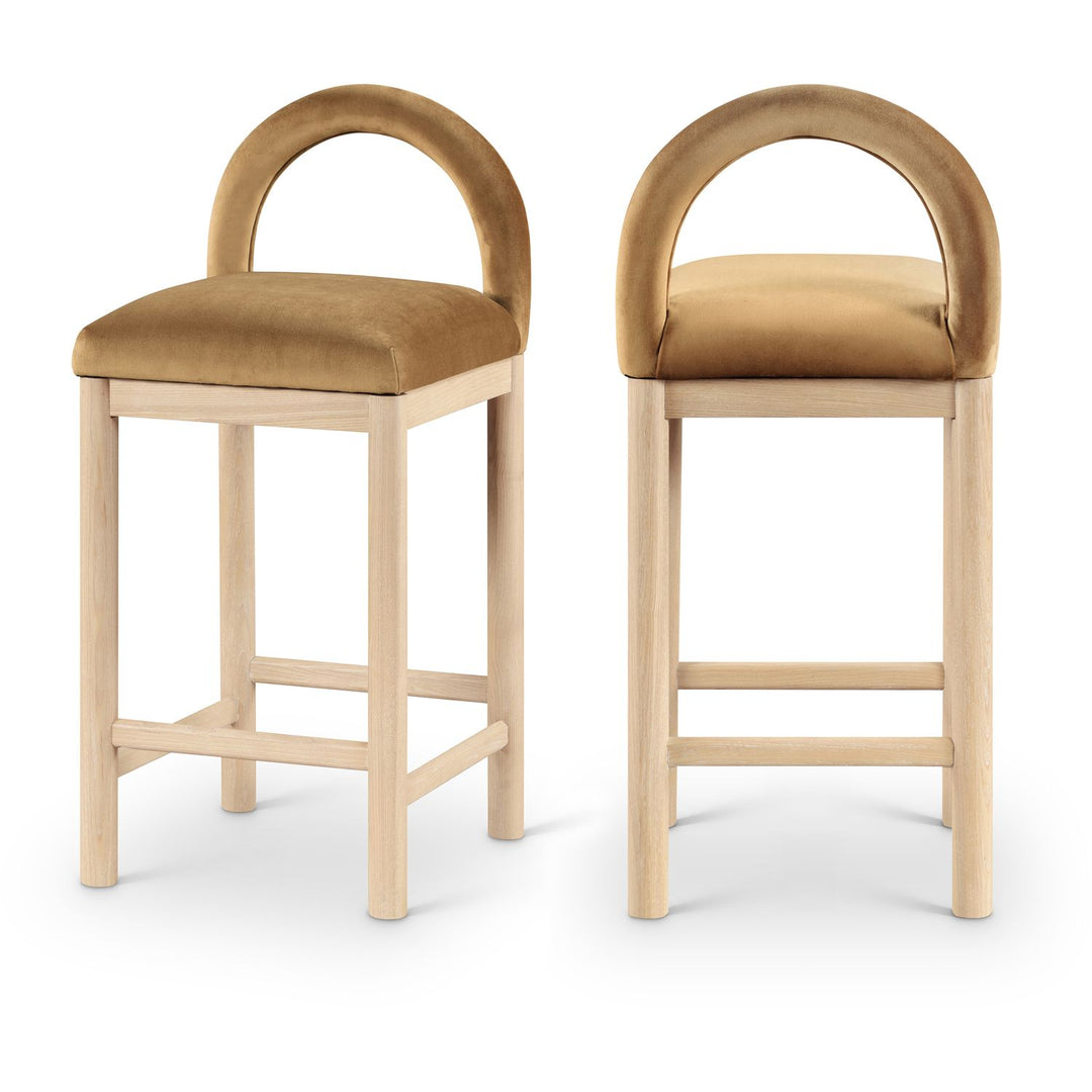 Conrad Saddle Velvet Upholstered Counter Stool