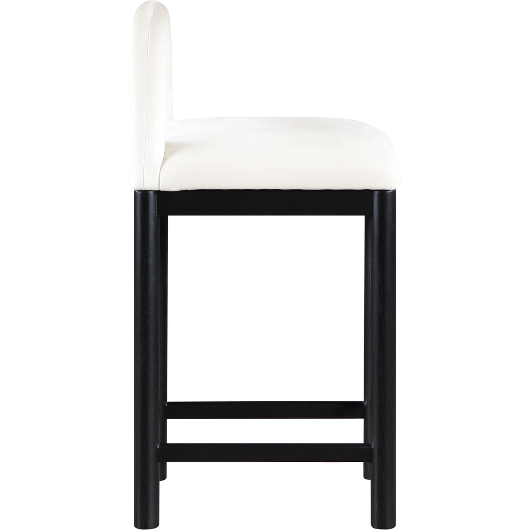 Conrad Velvet Upholstered Counter Stool — Cream / Black